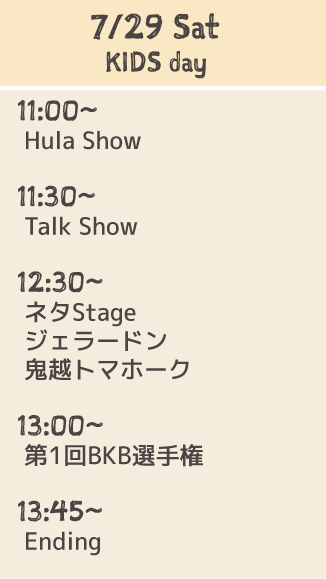 Stage Schedule